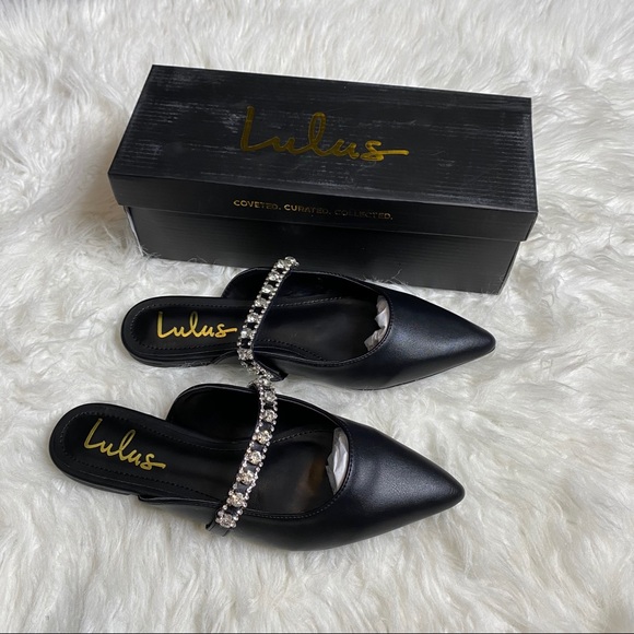 🔥SOLD🔥 Lulus Arlya Rhinestone Pointed-Toe Mule Slides - Picture 12 of 14